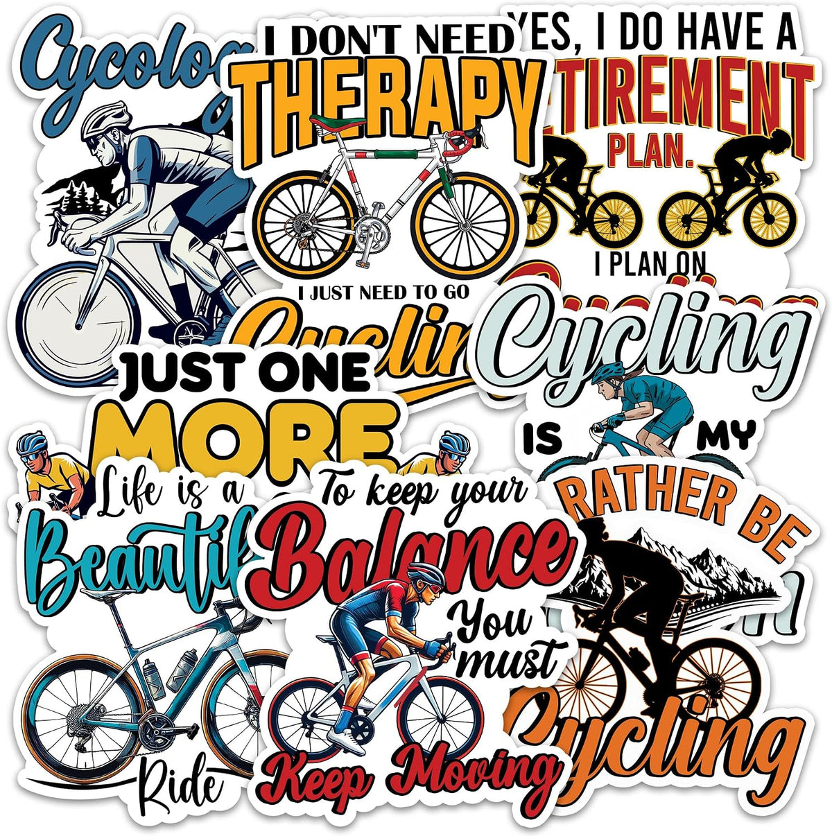 Cycling Sticker 8 Pcs